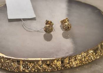 Złote Nowe kolczyki na sztyfcie pr.333