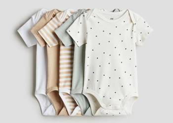 Pięciopak body niemowlęcych H&M 62 krótki rękaw