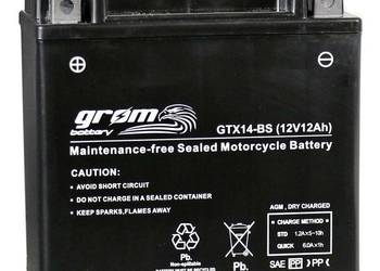 Akumulator motocyklowy GROM GTX14-BS YTX14-BS 12V 12Ah 200A
