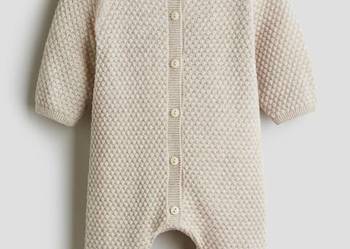 Kombinezon 68 beżowy sweterkowy bawełna dzianina H&M retro