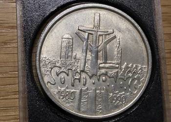 Moneta 100000 zł Solidarność 1990 typ B  Ag – rzadka bez litery „L”