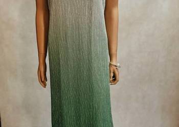 Sukienka maxi plisowana ombre XXL 44 elegancka wieczorowa TANIO