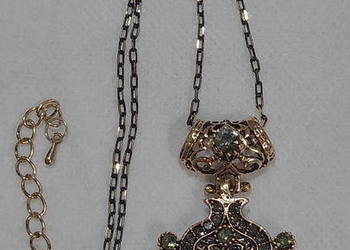 Naszyjnik antyczny z kwarcem dymnym