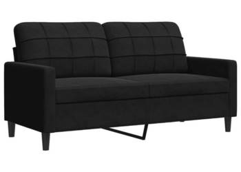 Sofa 2-osobowa czarna 140 cm tapicerowana aksamitem WM-4007629