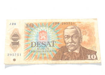 Stary banknot 10 koron Czechosłowacja 1986 antyk