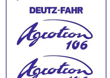 Naklejki Deutz-Fahr Agrotron 106 Ciągnik Traktor Nalepki