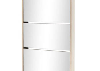 Szafka na buty z 3 półkami i lustrem kolor dębu 63x17x1025 cm WM-243047