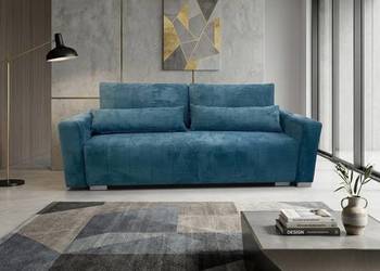 Kanapa Sztruksowa Sofia Niebieska, Funkcja Spania, Dostawa 0zł!