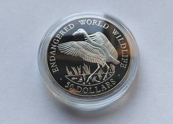 Moneta / COOK ISLANDS 50 $ 1991 / Żuraw