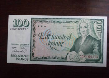 Banknot 100 koron Islandia
