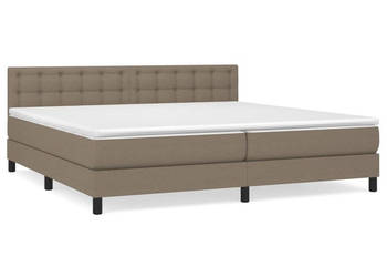 Łóżko kontynentalne z materacem taupe tkanina 200x200 cm WM-3140405