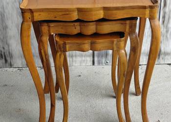 stoliki trojaki styl Ludwik , dębowe / 261