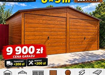 GARAŻ BLASZANY 6×5 m – ZŁOTY DĄB Garaże blaszane blaszaki Wzmocnione Profil