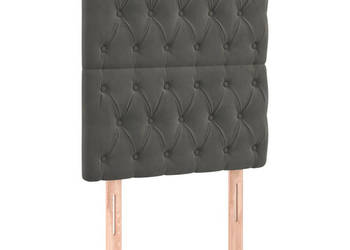 Zagłówek do łóżka z LED ciemnoszary 80x7x118/128 cm aksamit WM-3122791