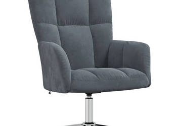 Fotel ciemnoszary obity aksamitem WM-328118