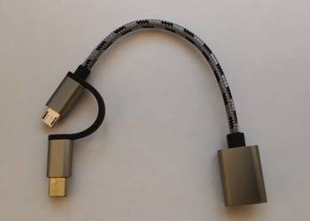 Przejściówka Adapter 2w1 OTG  Micro USB-C na USB 3.0 srebrny