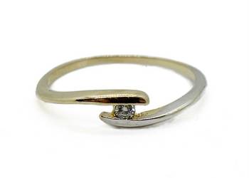 Nowy Złoty Pierścionek Próby 585 1,12g Rozmiar 16 Cyrkonia Ocechowany
