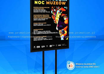 Czarny stojak na plakat B1 OWZ – wolnostojący ekspozytor 170 cm