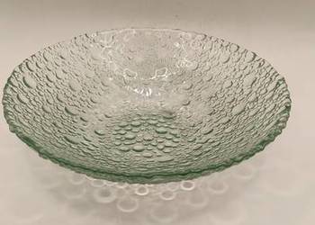 Szkło zielone misja owocarka salaterka krople rosy