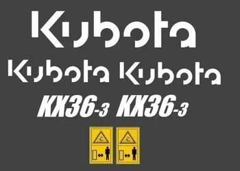 Naklejki KUBOTA KX 36-3, 61-3, 016-4, 019-4, 71-3 Zamiennik