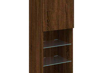 Szafka TV z LED brązowy dąb 405x30x102 cm WM-837063