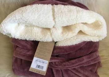 Długi elegancki szlafrok polarowy XL