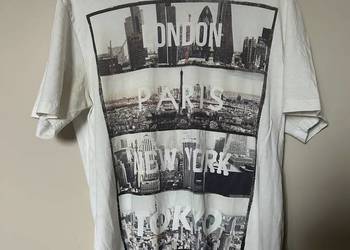 Męska biała koszulka - GEORGE Casual - S - OKAZJA