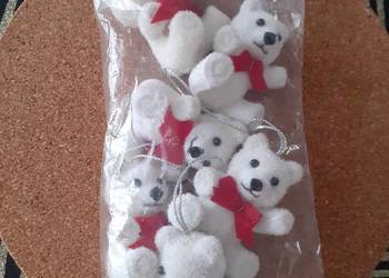 zawieszki białe misie 6 szt.