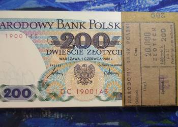 PACZKA 100 x 200 złotych 1986 UNC s. DC