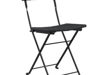 Składane krzesła bistro 4 szt. czarne polirattan i stal WM-3152112