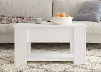 vidaXL Stolik kawowy, biały, 79x49x41 cm, materiał drewnopochodn(sku809710)