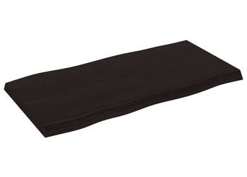 Blat ciemnobrązowy 80x40x(2-4) cm drewno z naturalną krawędzią WM-364005