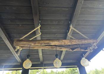 Lampa wisząca dębowa ogrodowa