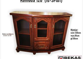 Śliczna Komoda 120` (1S-3FloT) Dąb Rustikalny Orzech Producent BEKAS Meble