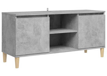 Szafka TV z drewnianymi nóżkami szarość betonu 1035x35x50 cm WM-805963