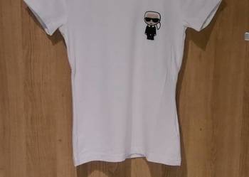 Karl Lagerfeld świetna koszulka haftowane logo 34 XS