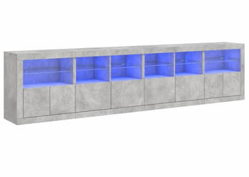 Szafka z oświetleniem LED szarość betonu 283x37x67 cm WM-3209019