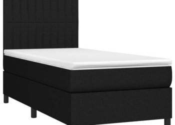 Łóżko z Materacem Kontynentalne Czarne Do Sypialni 90x190 cm WM-3134999