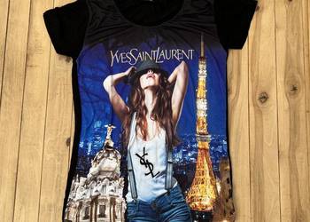 koszulka saint laurent M z printem y2k