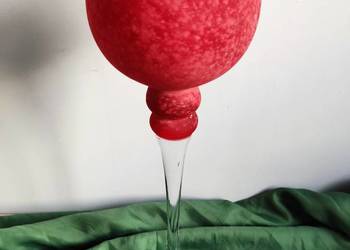 Kielich szklany czerwony lampion h=40 cm