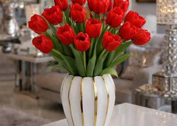 Nowoczesny złoty biały wazon na kwiaty luksusowy Premium