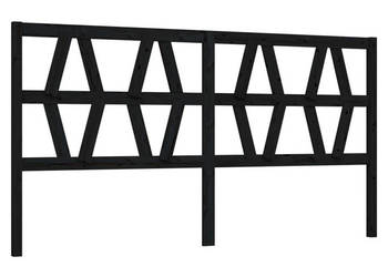 Wezgłowie łóżka czarne 206x4x100 cm lite drewno sosnowe WM-818644