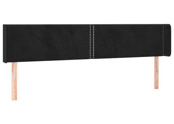 Zagłówek do łóżka z LED czarny 203x16x78/88 cm aksamit WM-3123164