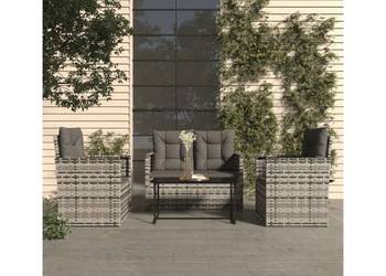 Zestaw mebli ogrodowych sofa, dwa fotele, stolik, technorattan