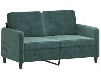 Sofa 2-osobowa ciemnozielona 120 cm tapicerowana aksamitem WM-359434