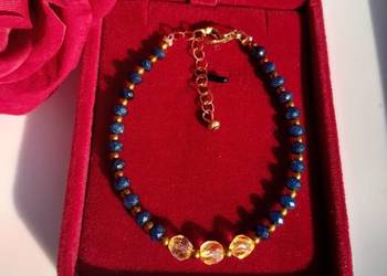 Bransoletka z kamienia naturalnego szafir, cytryn