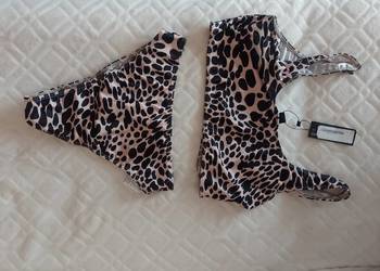 (40/L) Dwuczęściowy strój kąpielowy z Londynu, bikini panterkowe, NOWY