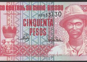 GWINEA BISSAU 50 PESOS 1990 - STAN BANKOWY UNC