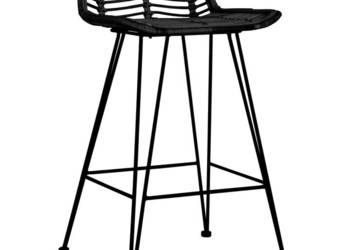 vidaXL Krzesła barowe, 2 szt., czarne, rattanowe(SKU:285233)