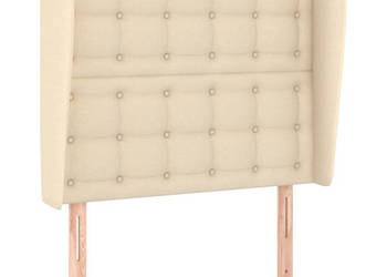 Zagłówek uszak kremowy 103x23x118/128 cm tkanina WM-3118385